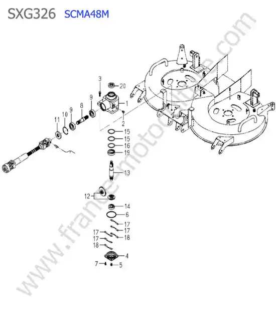 Scma48m - renvoi angle ISEKI SXG326
