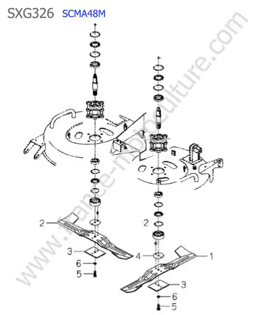 Scma48m - lames ISEKI SXG326