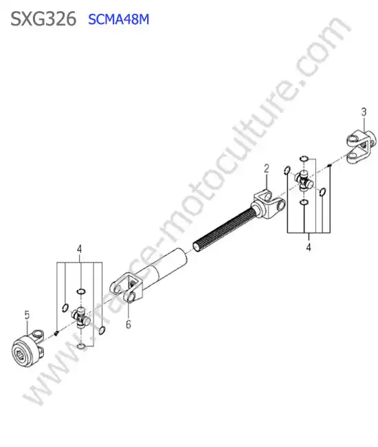 Scma48m - details cardan ISEKI SXG326