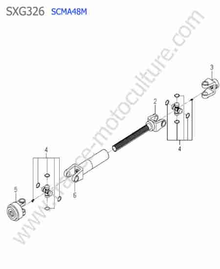ISEKI - SXG326 : Scma48m - details cardan