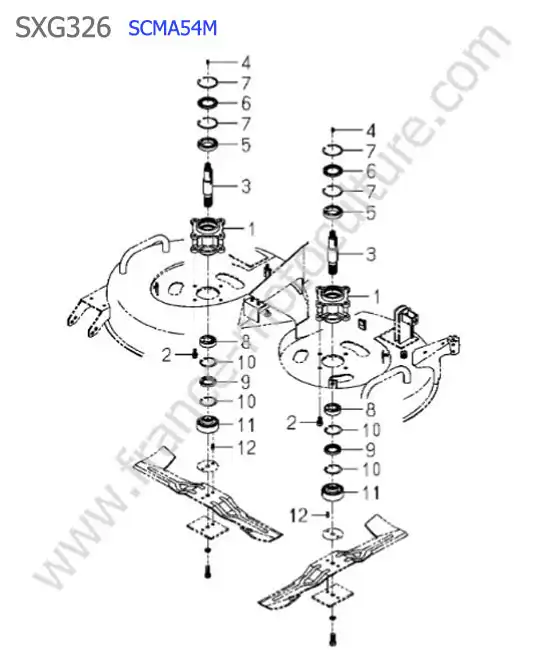 Scma54m - arbre palier lame ISEKI SXG326