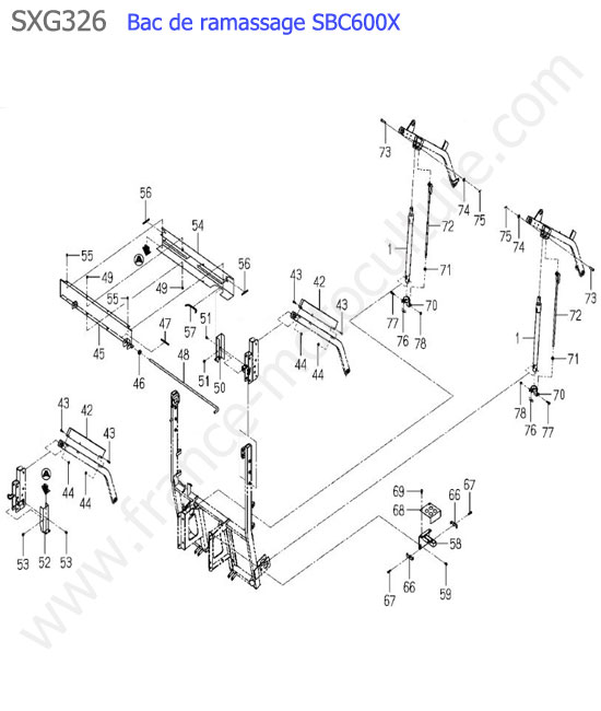 Sbc600x - relevage bac ISEKI SXG326