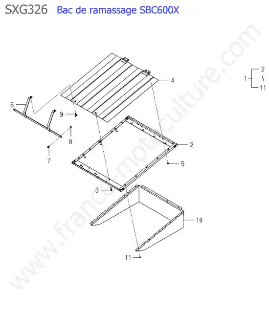 Sbc600x - deflecteur bac ISEKI SXG326