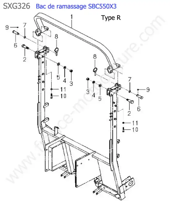 Sbc550x3 - arceau bac ISEKI SXG326