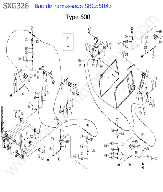 Sbc550x3- hydraulique bennage (600) ISEKI SXG326