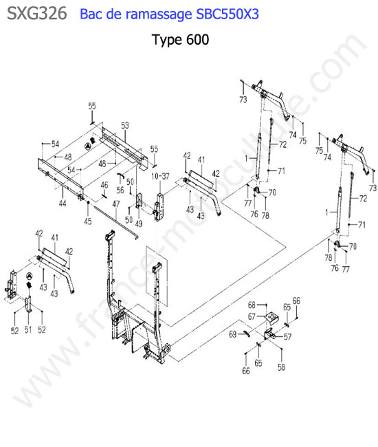 Sbc550x3 - hydraulique hauteur (600) ISEKI SXG326