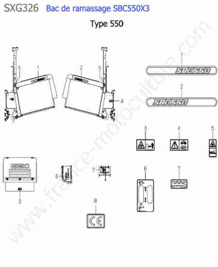 ISEKI - SXG326 : Sbc550x3 - etiquettes (550)