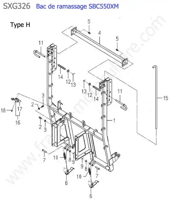 Sbc550xm - chassis bac (type h) ISEKI SXG326