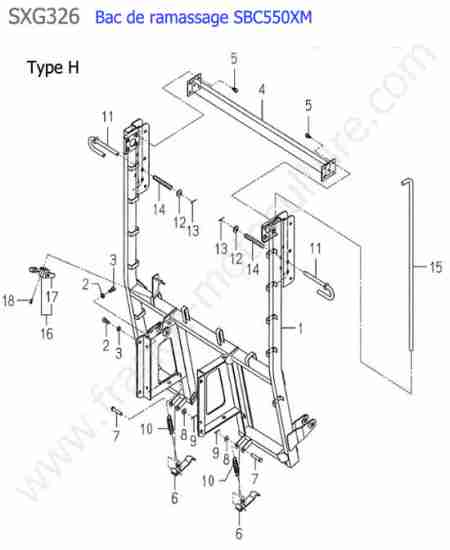 ISEKI - SXG326 : Sbc550xm - chassis bac (type h)