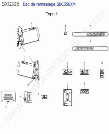 ISEKI - SXG326 : Sbc550xm - etiquettes (type l)