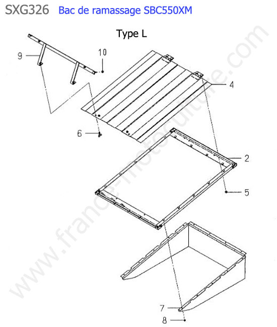 Sbc550xm - deflecteur bac (type l) ISEKI SXG326
