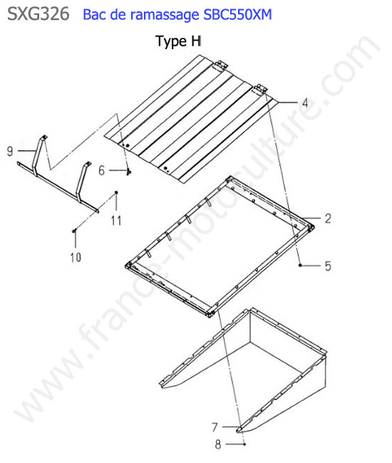 Sbc550xm - deflecteur bac (type h) ISEKI SXG326