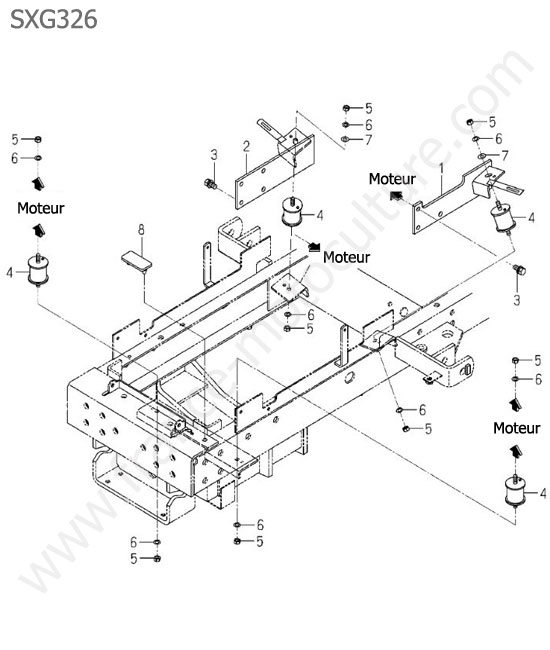 Support moteur ISEKI SXG326