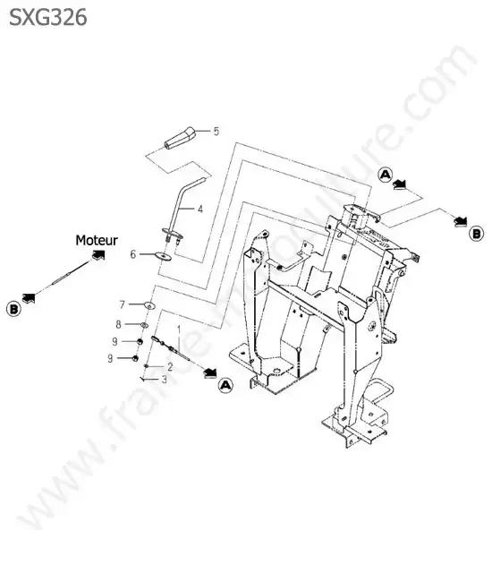 Levier accelerateur ISEKI SXG326