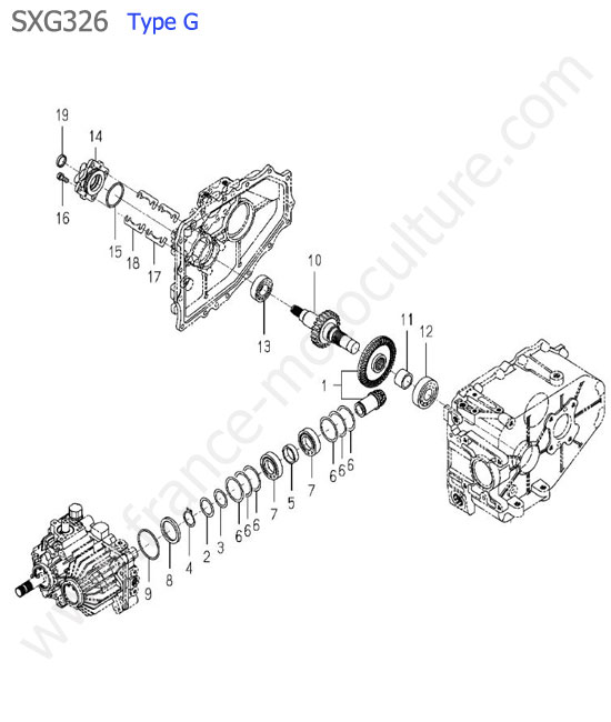 Renvoi transmission (type g) ISEKI SXG326
