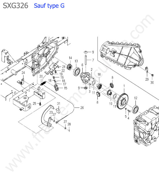 Differentiel (sauf type g) ISEKI SXG326