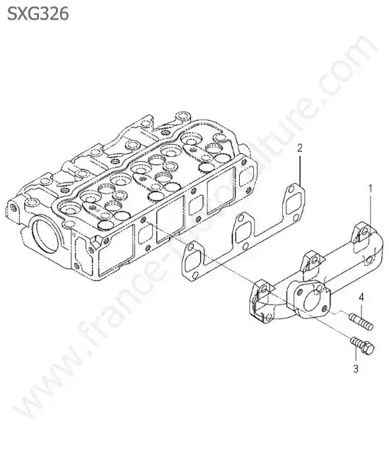 Collecteur echappement ISEKI SXG326