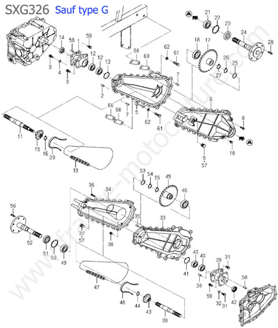 Carter pont arriere (sauf type g) ISEKI SXG326