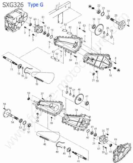 ISEKI - SXG326 : Carter pont arriere (type g)