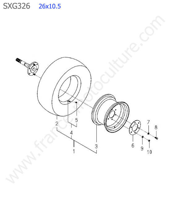 Roue arriere ISEKI SXG326