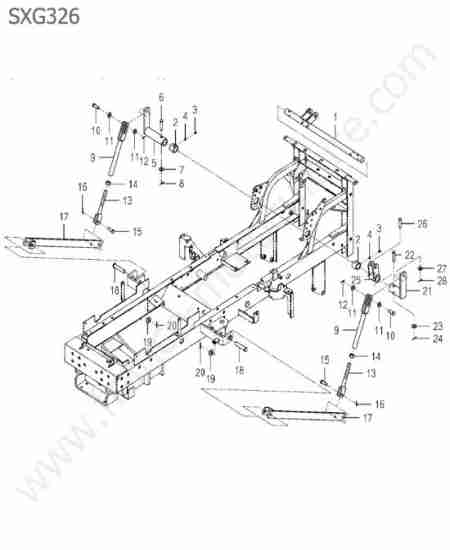 ISEKI - SXG326 : Bras relevage coupe