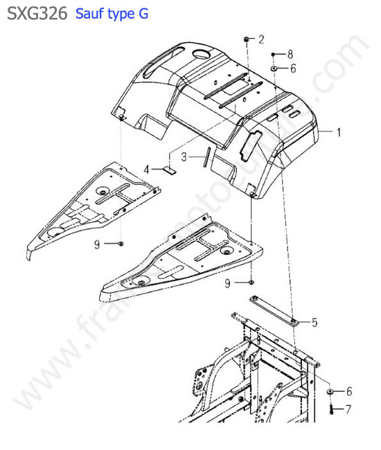 Aile (sauf type g) ISEKI SXG326
