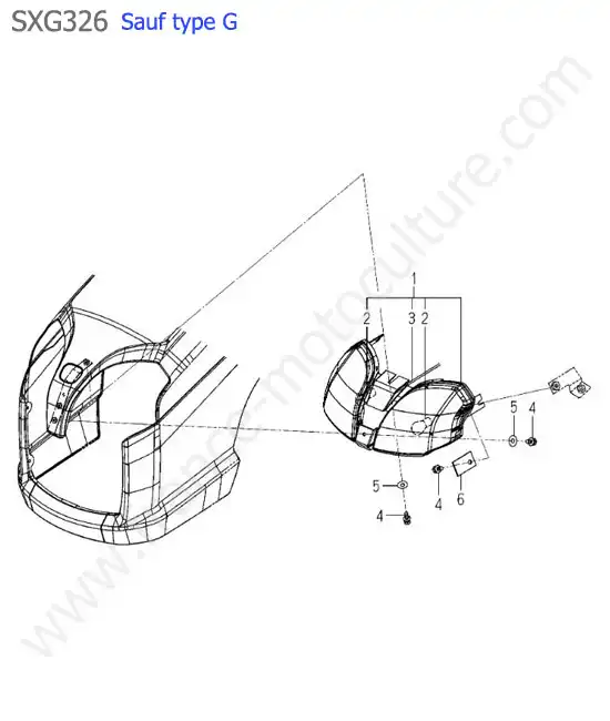 Phare (sauf type g) ISEKI SXG326