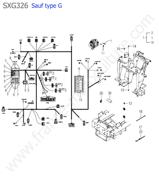 Faisceau electrique (sauf type g) ISEKI SXG326