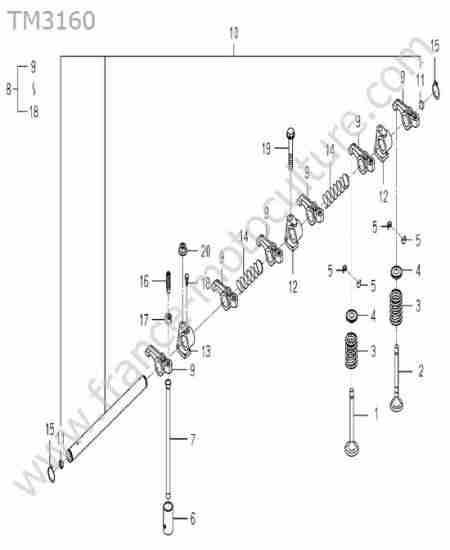 ISEKI - TM3160 : Soupapes  culbuteurs