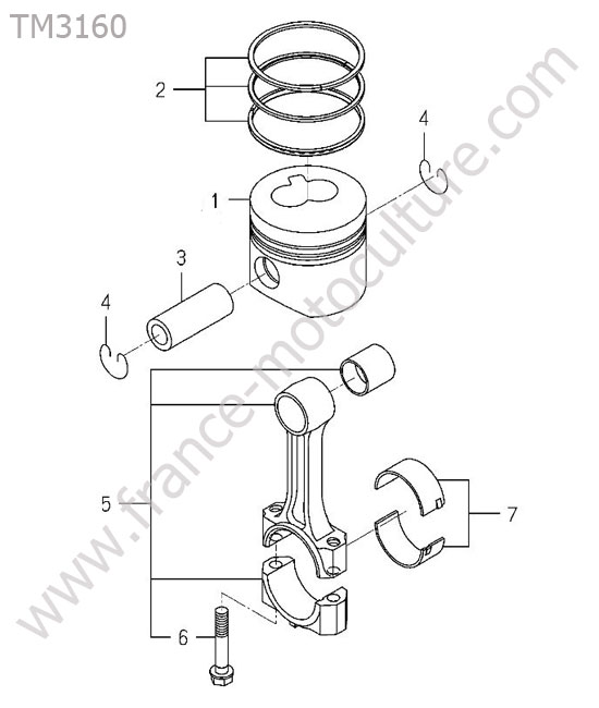 Piston - bielle ISEKI TM3160