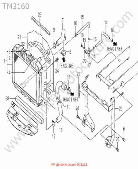 ISEKI - TM3160 : Radiateur (ancien modeles)