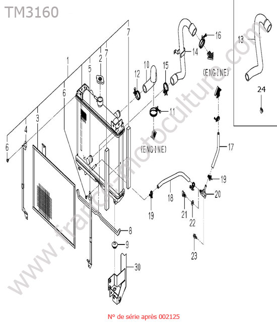 Radiateur (nouveau modele) ISEKI TM3160