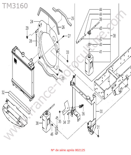 Vase expansion - support radiateur ISEKI TM3160