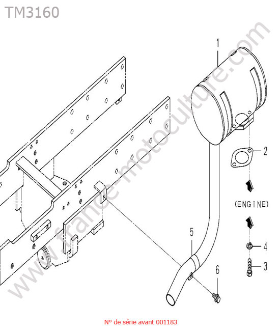 Echappement (ancien modele) ISEKI TM3160
