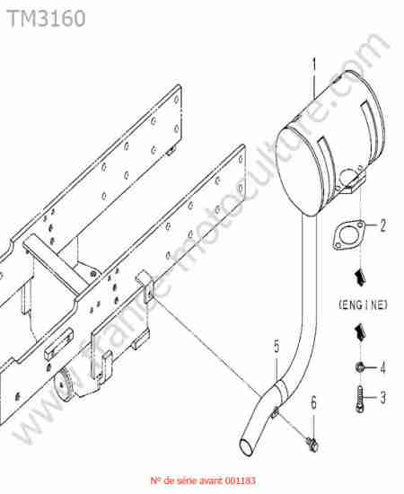 ISEKI - TM3160 : Echappement (ancien modele)