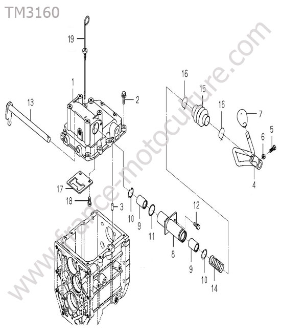 Selecteur vitesses ISEKI TM3160