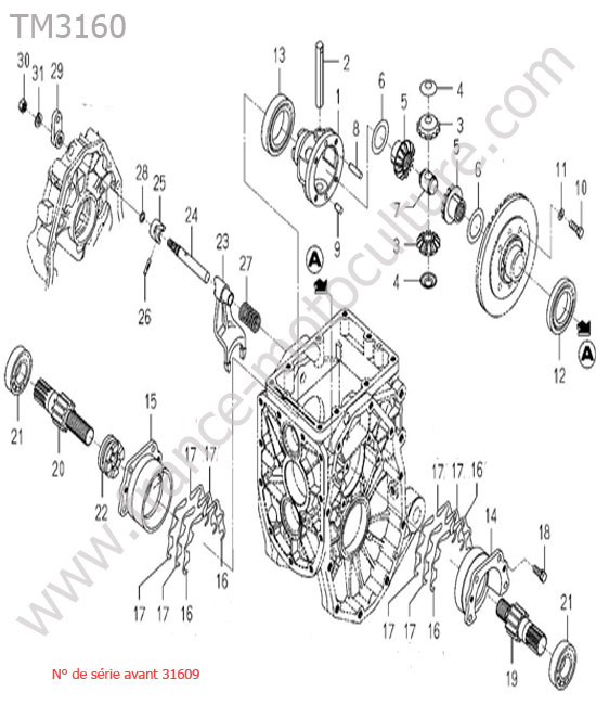 Differentiel arriere (avant 31609) ISEKI TM3160