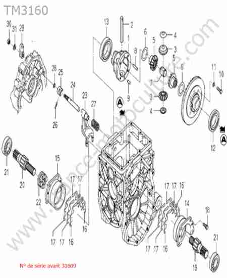 ISEKI - TM3160 : Differentiel arriere (avant 31609)