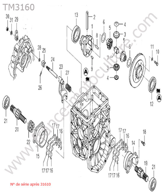 Differentiel arriere (apres 31610) ISEKI TM3160