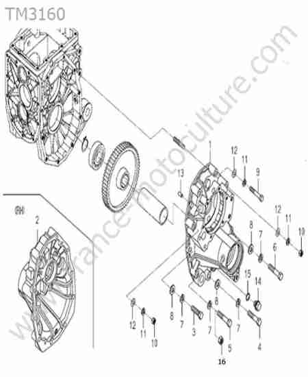 ISEKI - TM3160 : Carter pont arriere