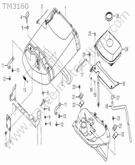 ISEKI - TM3160 : Capot moteur