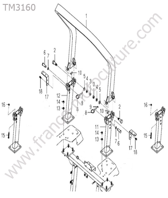 Arceau anti renversement ISEKI TM3160