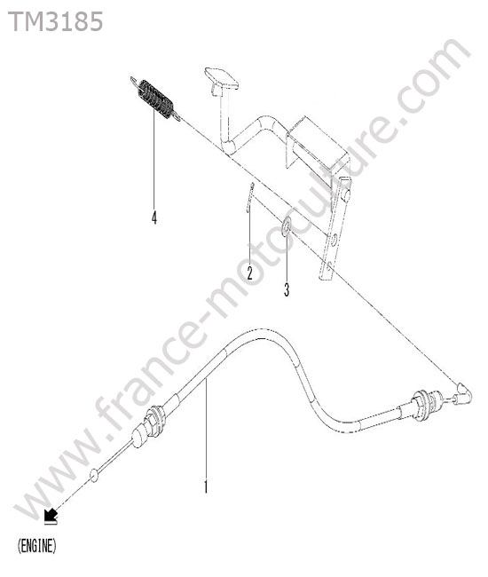 Cable accelerateur ISEKI TM3185