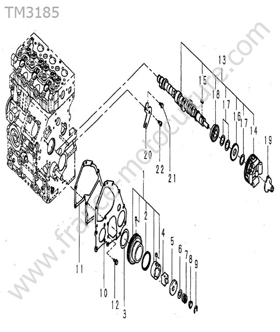 Arbre cames - pompe huile ISEKI TM3185