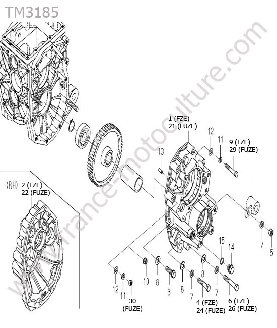 Carter pont arriere ISEKI TM3185