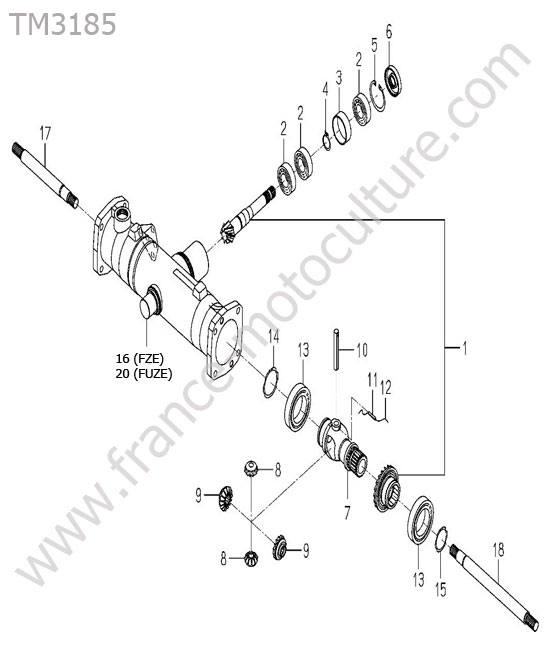 Differentiel avant ISEKI TM3185
