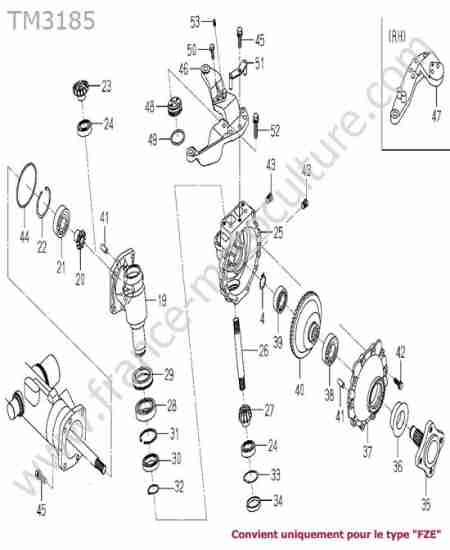 ISEKI - TM3185 : Pont avant  reducteur - fze
