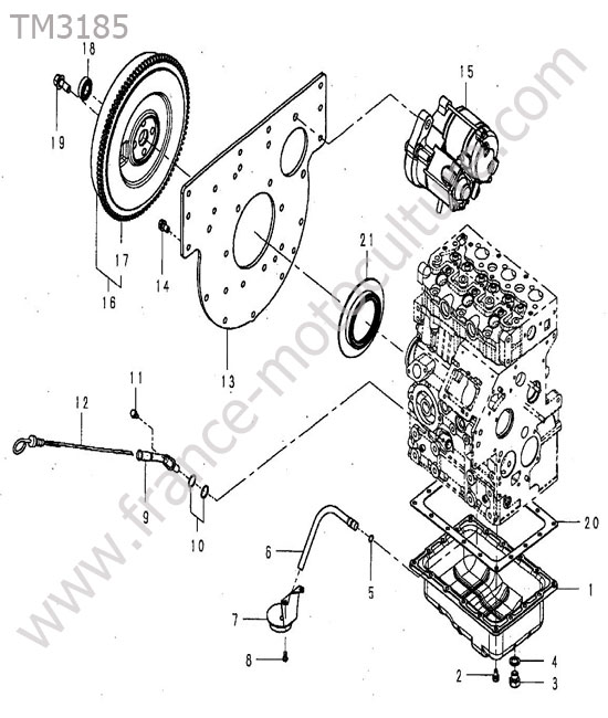 Carter huile - volant moteur ISEKI TM3185
