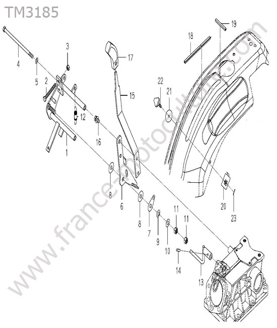 Levier commande relevage ISEKI TM3185