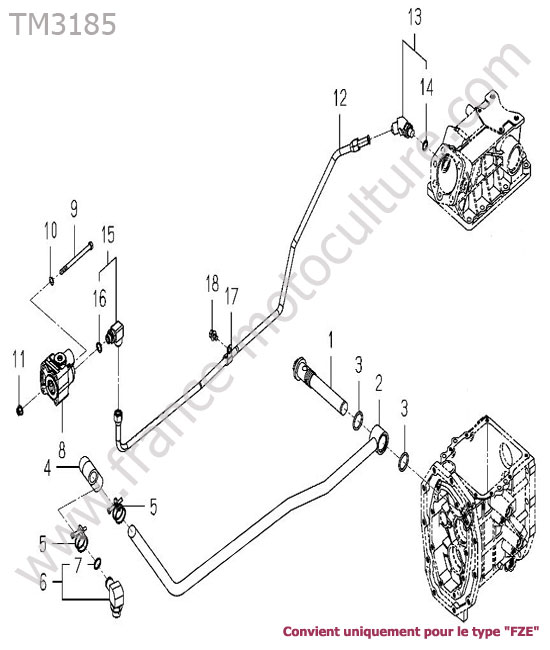 Circuit aspiration - fze ISEKI TM3185